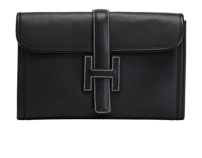 Jige Elan 29 Sellier Pouch In Epsom Noir, &pound;1,600, Handbags, Black, Leather, Front view